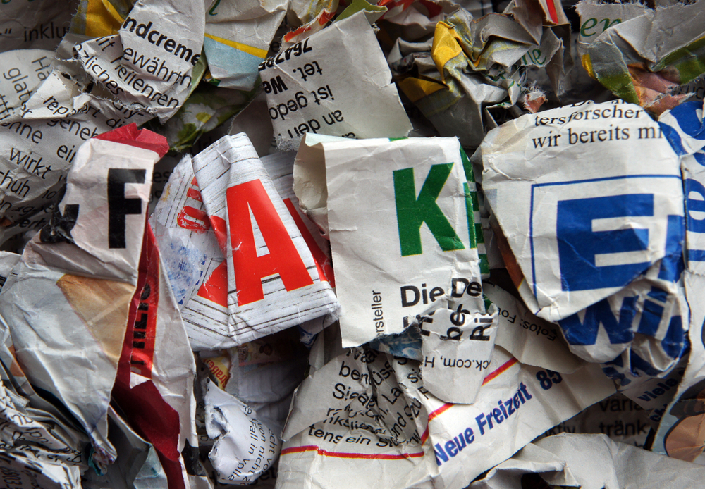 Kiev,,Ukraine,-,February,02,,2018:,Illustrative,Editorial,Crumpled,Newspapers