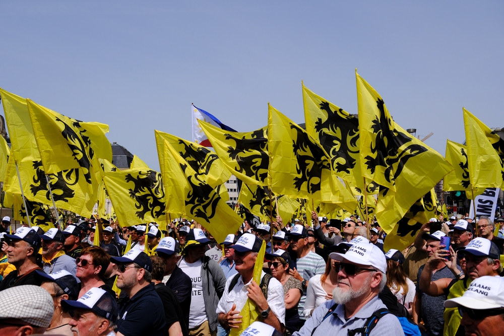 Demonstration,Of,Flemish,Far-right,Party,Vlaams,Belang,In,Brussels,,Belgium