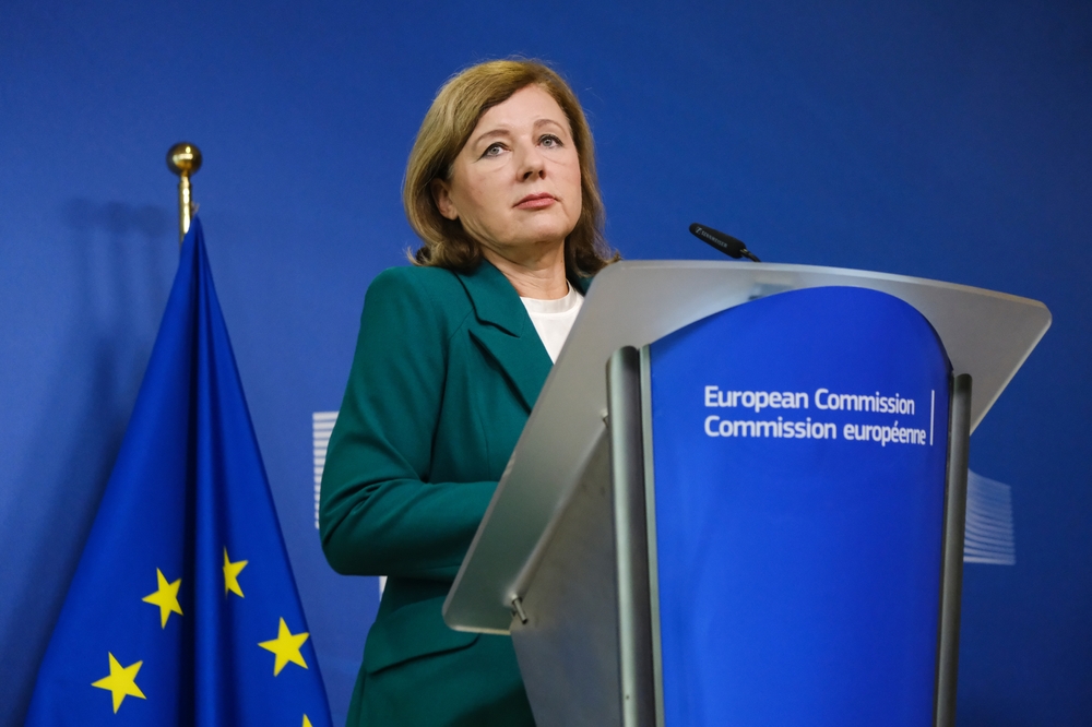 Eu,Commissioner,Vera,Jourova,Gives,A,Press,Conference,On,The