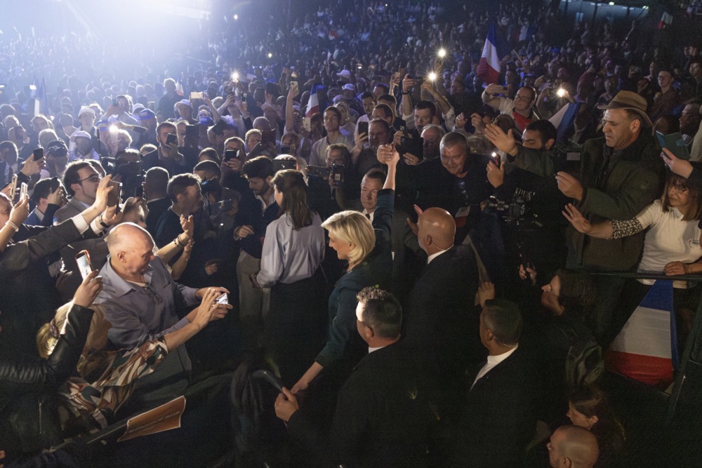 French far right party Rassemblement National holds EU election meeting
