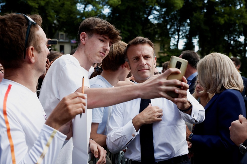 French President Macron celebrates the return of republican sovereignty in Bayeux