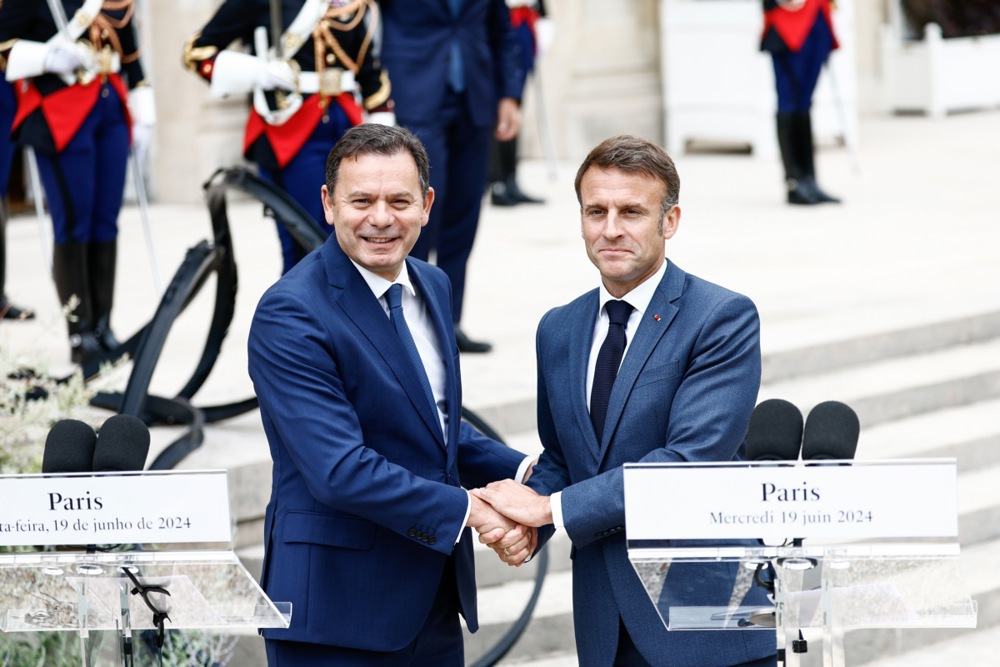 Portuguese Prime Minister Luis Montenegro at the Elysee Palace