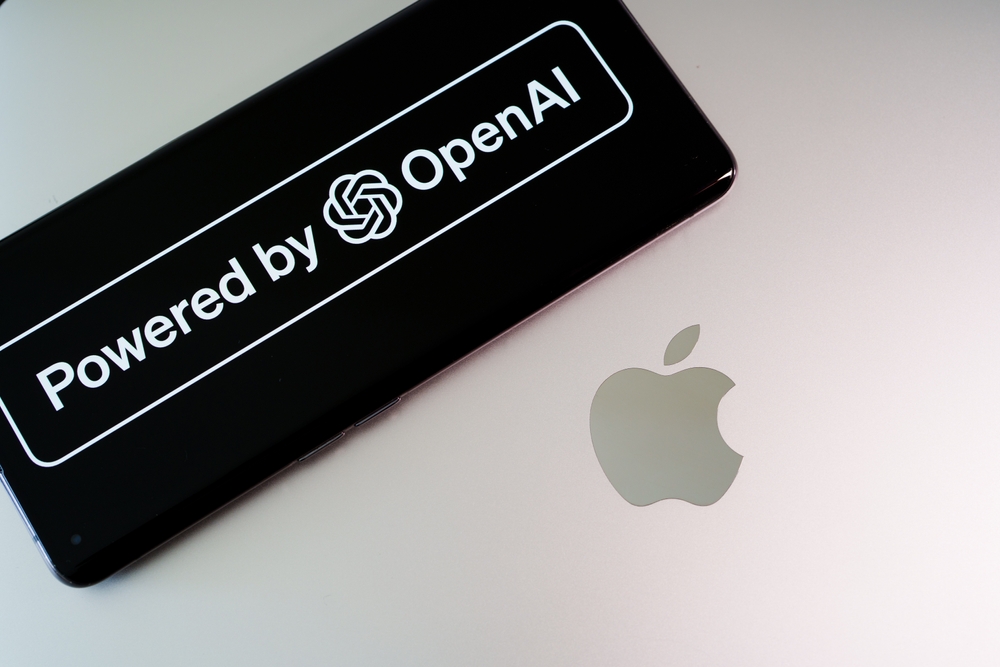 Apple,Laptop,With,Smartphone,On,Top,Having,Openai,Logo.,Concept