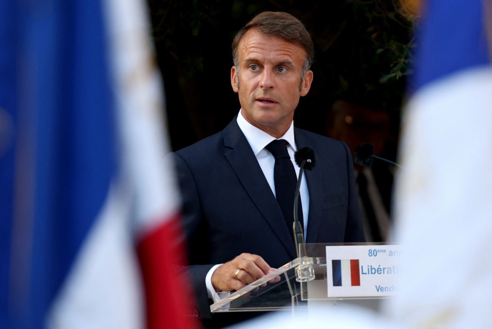 French President Macron attends 80th anniversary of Bormes-les-Mimosas liberation