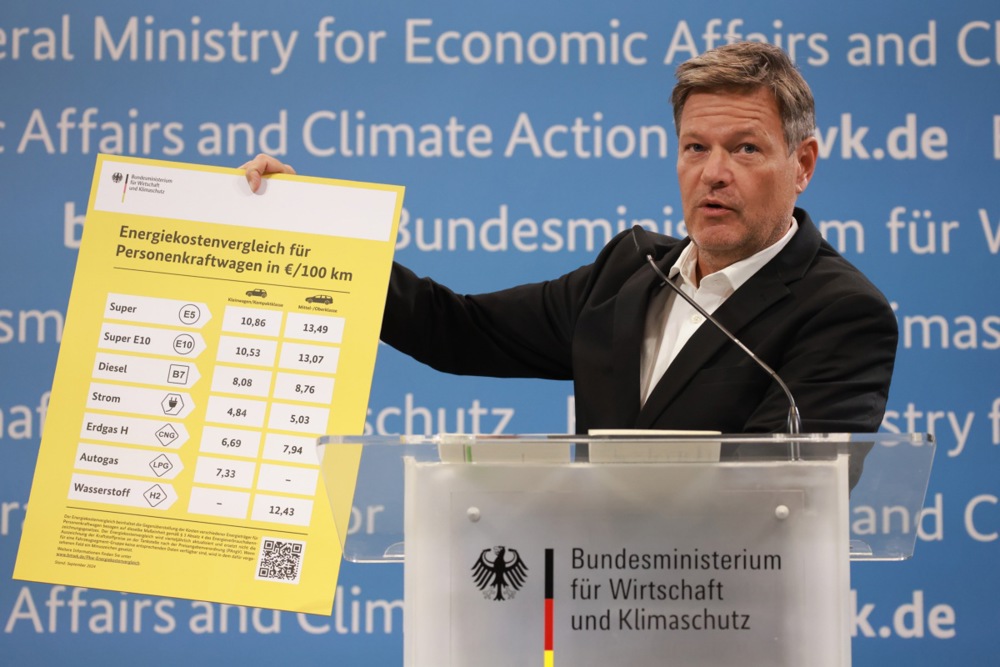 German Economy Minister Habeck holds presser after talks with automotive industry