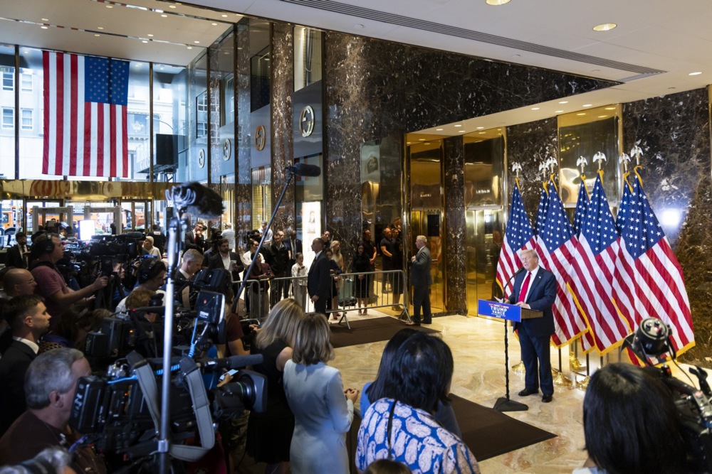 Republican presidential candidate Donald J. Trump Holds a Press Conference in New York