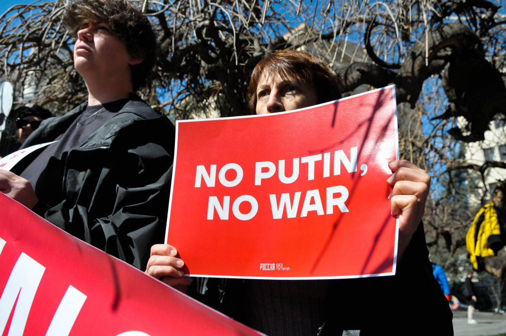 Anti-Putin Demonstration Takes Place In Georgia As Russian President Is Elected To A Fifth Term