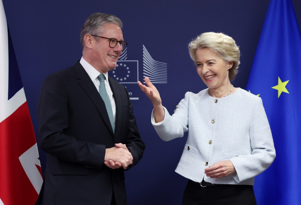 British Prime Minister Keir Starmer visits EU Parliament, Commission