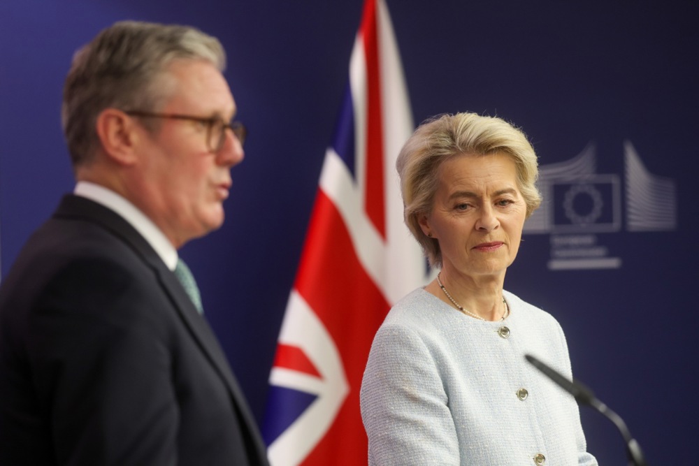 British Prime Minister Keir Starmer visits EU Parliament, Commission