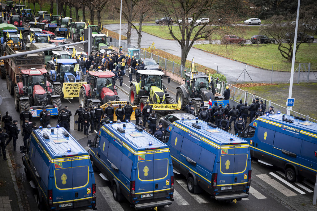 French farmers stage protest against the EU-Mercosur deal in Strasbourg