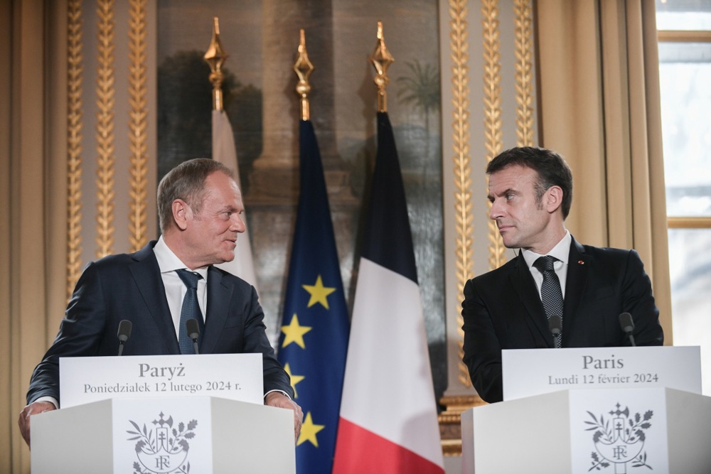 French President Macron meets Polish Prime Minister Tusk in Paris