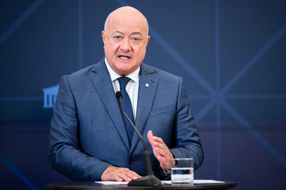 Press conference on coalition talks between OeVP and FPOe in Austria