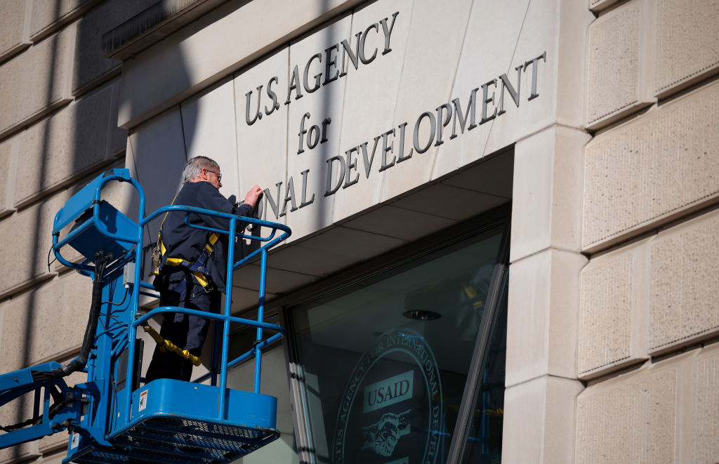 USAID Signage Is Covered Up At Their Washington Headquarters