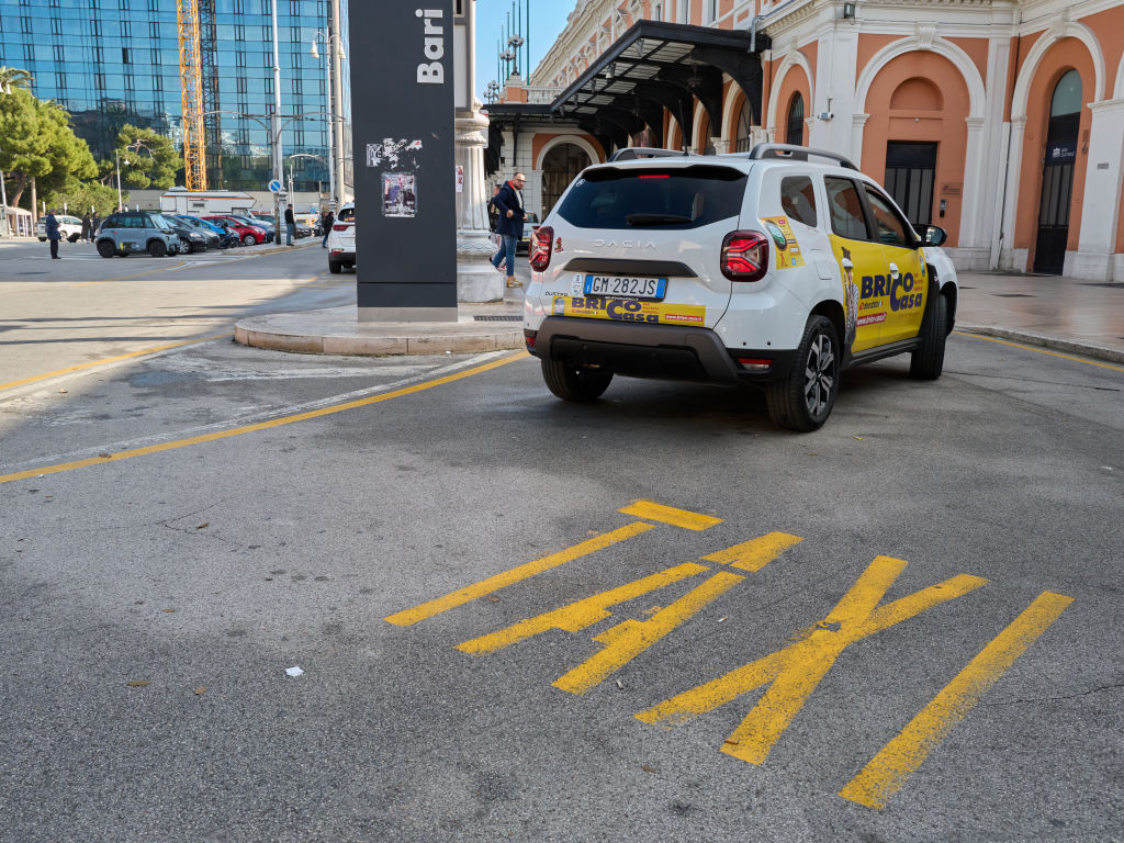Taxi Passing By Bari Central Station