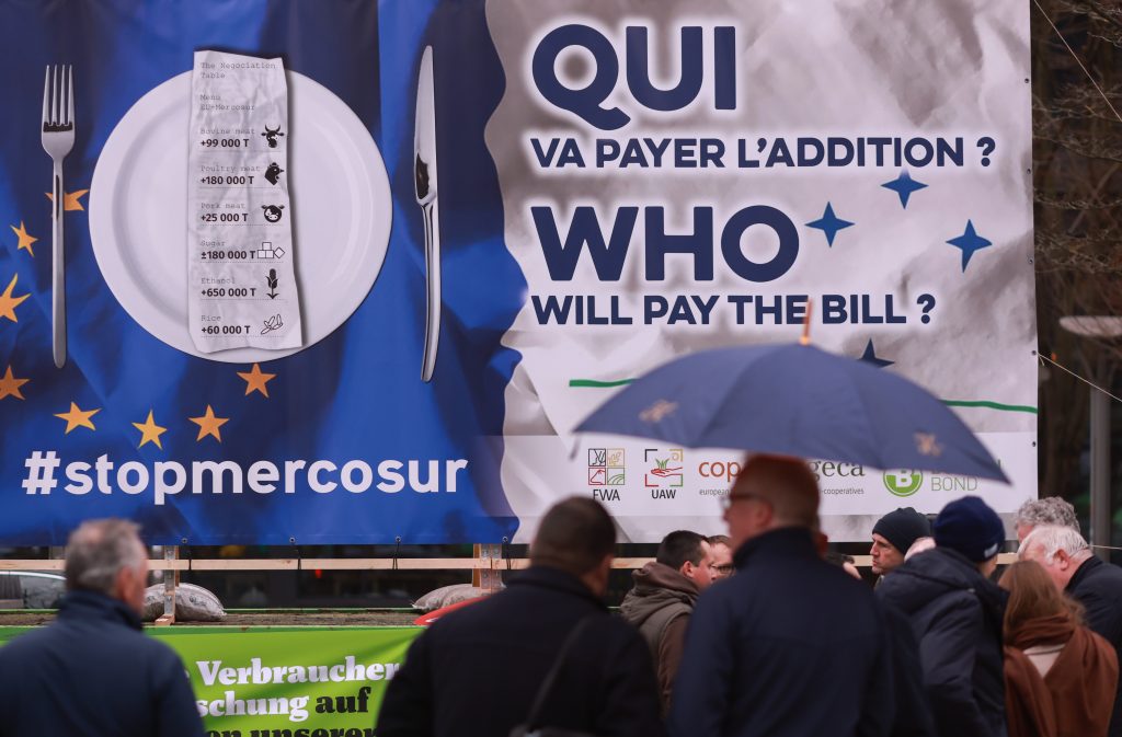 European Famers protest against EU-Mercosur agreement in Brussels