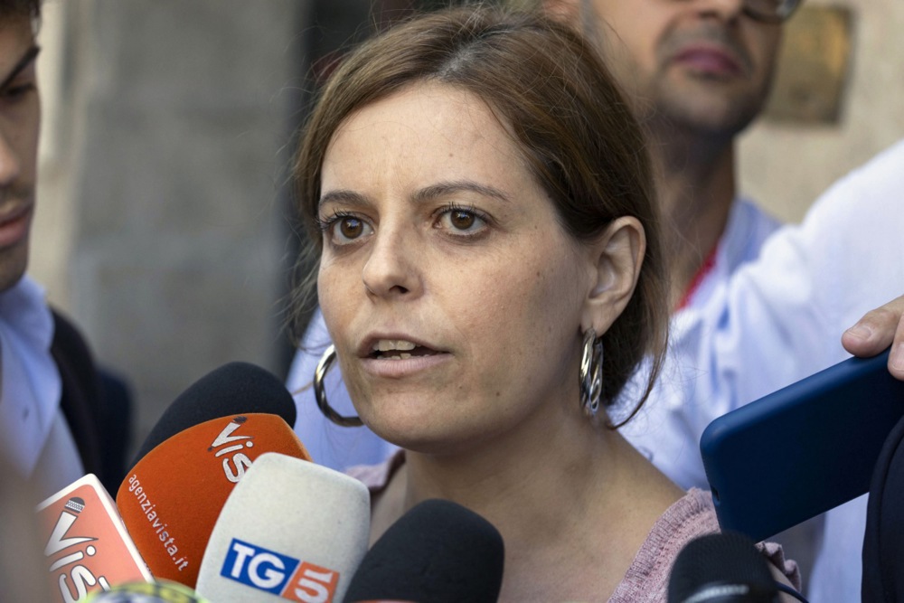 European MP Ilaria Salis attends Sinistra Italiana party national assembly in Rome