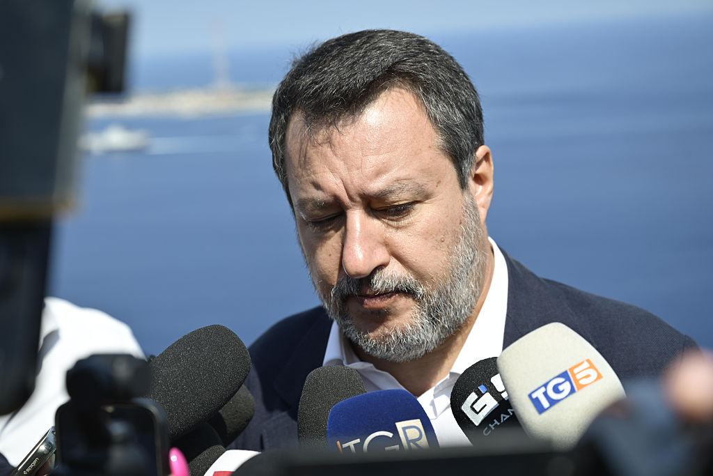 Italian Deputy Prime Minister Salvini celebrates approval of Messina Strait Bridge project