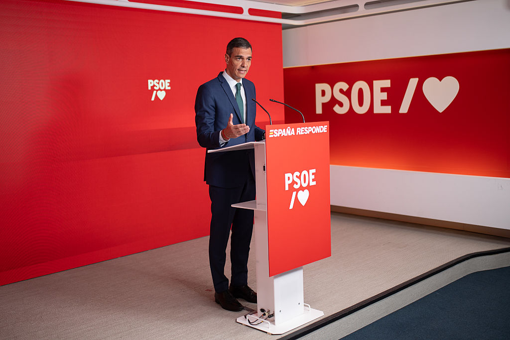 Sanchez Appears After The Psoe Executive Committee Meeting