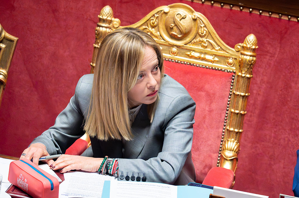 Premier Giorgia Meloni Addresses The Senate Ahead Of European Council Meeting