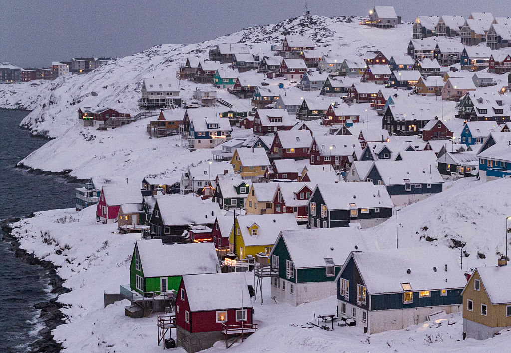 Traditional Greenlandic Houses Seen in Nuuk, Greenland
