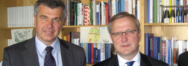 Professor Ludger Kühnhardt (li.) mit EU-Erweiterungskommissar Olli Rehn (Foto: ZEI)