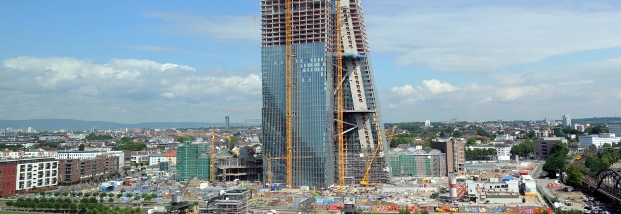 Die Baustelle der neuen Zentrale der Europäischen Zentralbank (EZB) im Osten von Frankfurt am Main. Foto: dpa