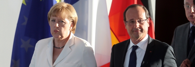 Bundeskanzlerin Angela Merkel (CDU) und Frankreichs Präsident François Hollande im Bundeskanzleramt in Berlin. Foto: dpa