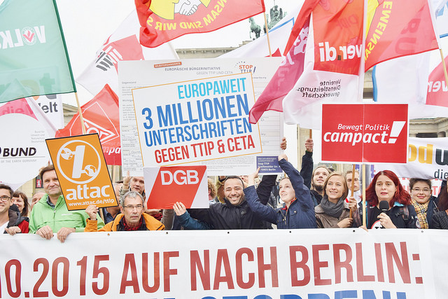 Zur Anti-TTIP-Demo am vergangenen Wochenende kamen rund 150.000 Teilnehmer.