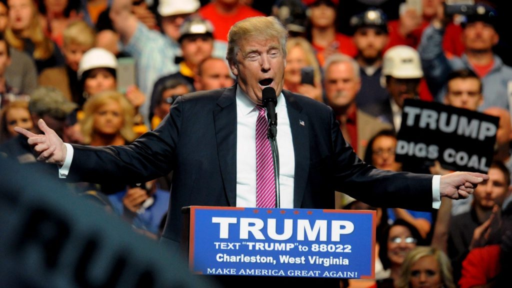 Donald Trump gesticulates