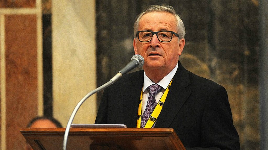 Pope Francis receive the International Charlemagne Prize 2016.The President of the EC, Jean-Claude Juncker, the President of European Parliament, Martin Schulz, the President of the Council of the UE, Donald Tusk and German Chancellor Angela Merkel attend the delivery of the Prize