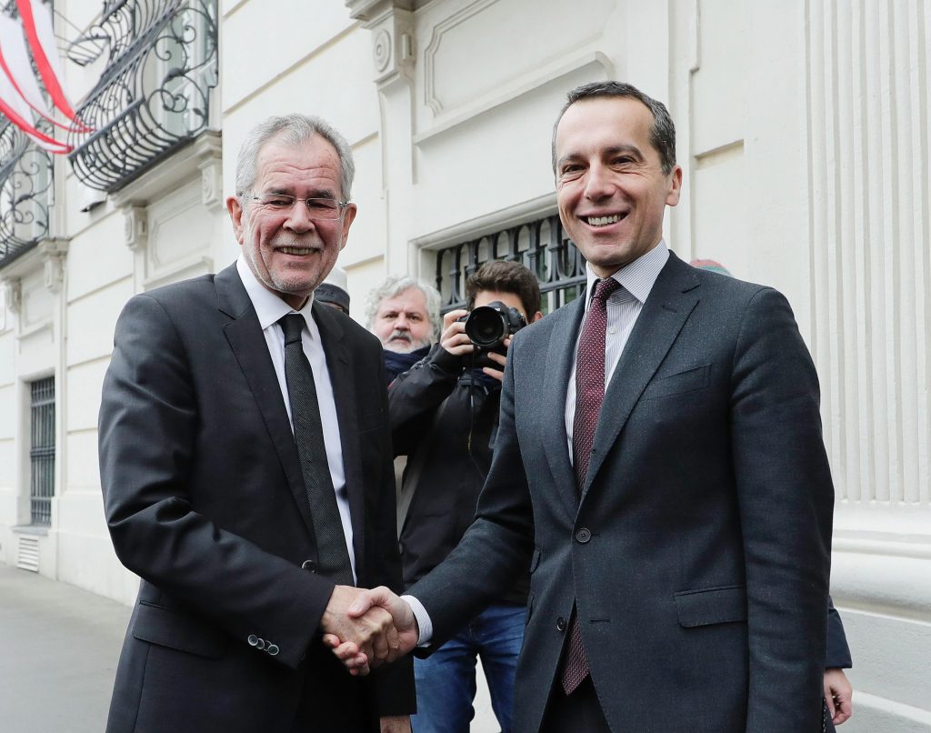 Designierter Bundespräsident Van der Bellen bei Bundeskanzler Kern