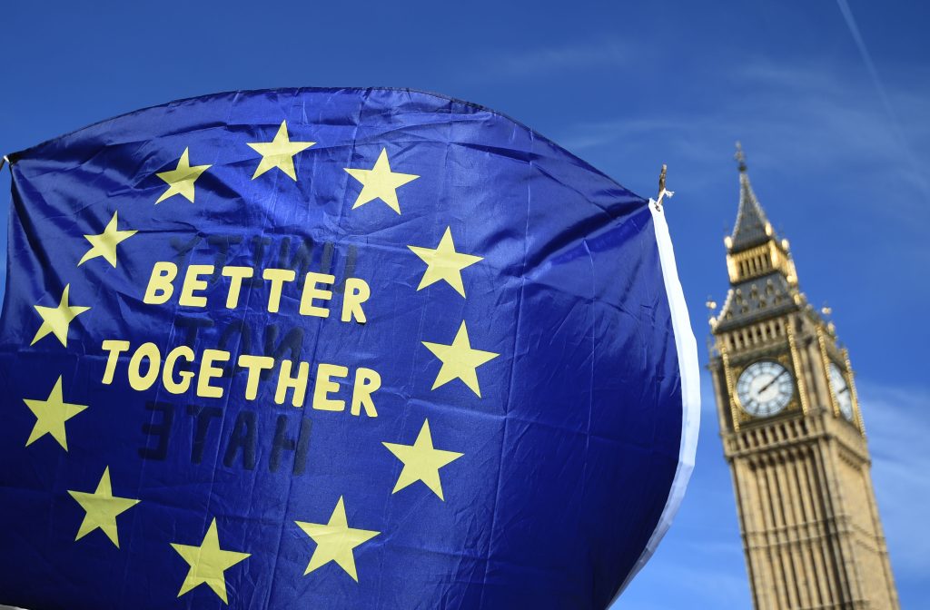 Unite for Europe rally at Parliament Square in London