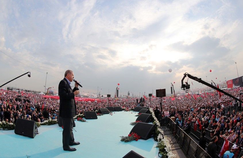 Erdogan in Istanbul on 8 April 2017
