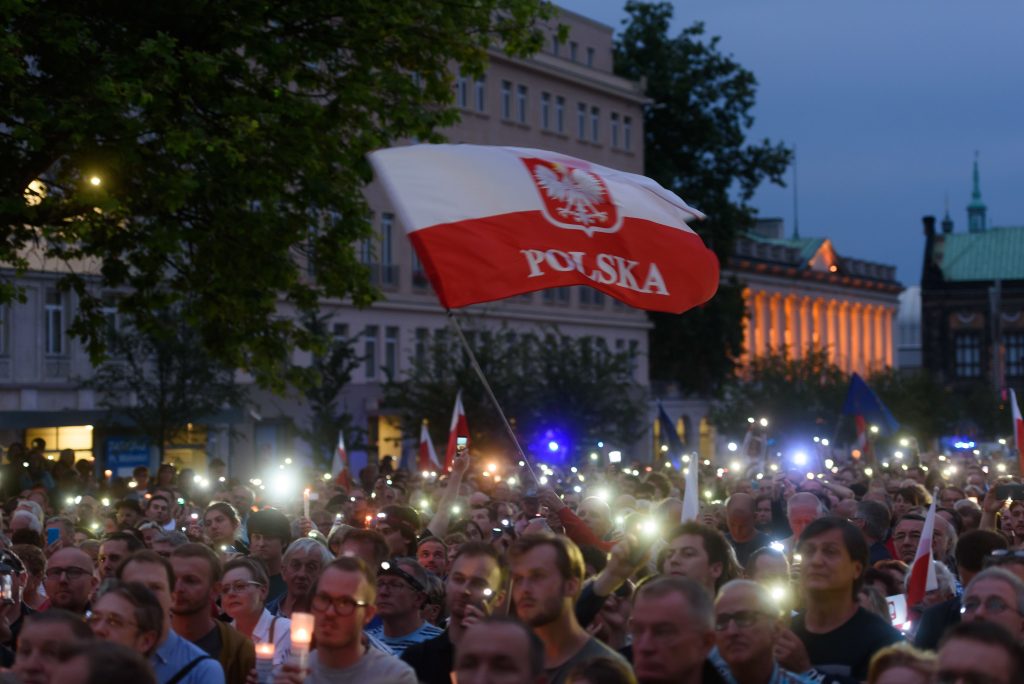 Protest against the new judical law in Poznan