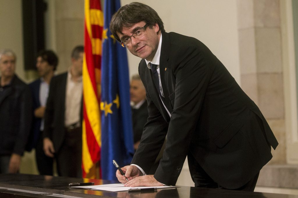 Catalonia regional Parliament session on declaration of independence