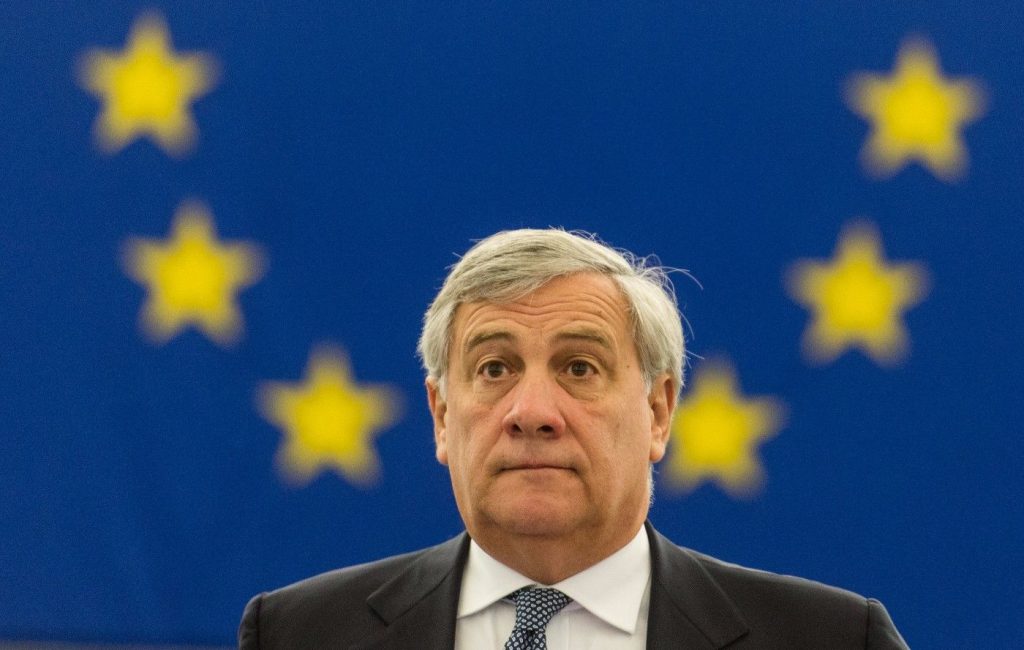 epa06241123 Antonio Tajani, the President of the European Parliament, listens to a speech at the European Parliament in Strasbourg, France, 03 October 2017. The Members of Parliament together with Michel Barnier, the European Chief Negotiator of the Task Force for the Preparation and Conduct of the Negotiations with the United Kingdom under Article 50, and EU Commission president Jean-Claude Juncker discuss the progress made in talks with the UK government on the terms of withdrawal by the UK from the EU, dubbed the ‚Brexit‘.  EPA-EFE/PATRICK SEEGER