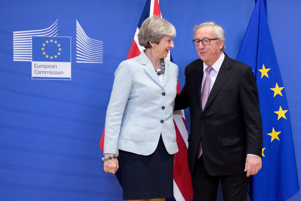 Jean-Claude Juncker, President of the EC, receives Theresa May, British Prime Minister