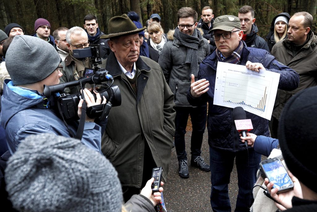Polish Minister of the Environment Jan Szyszko visits Bialowieza Forest