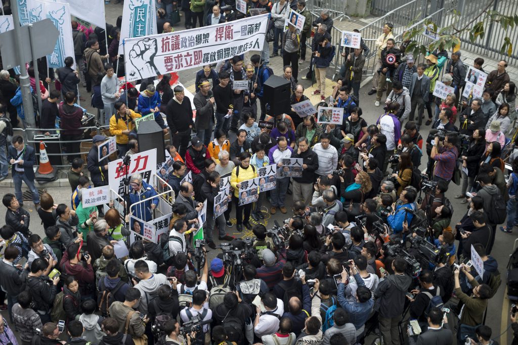 Protests over the disappearance of five missing booksellers
