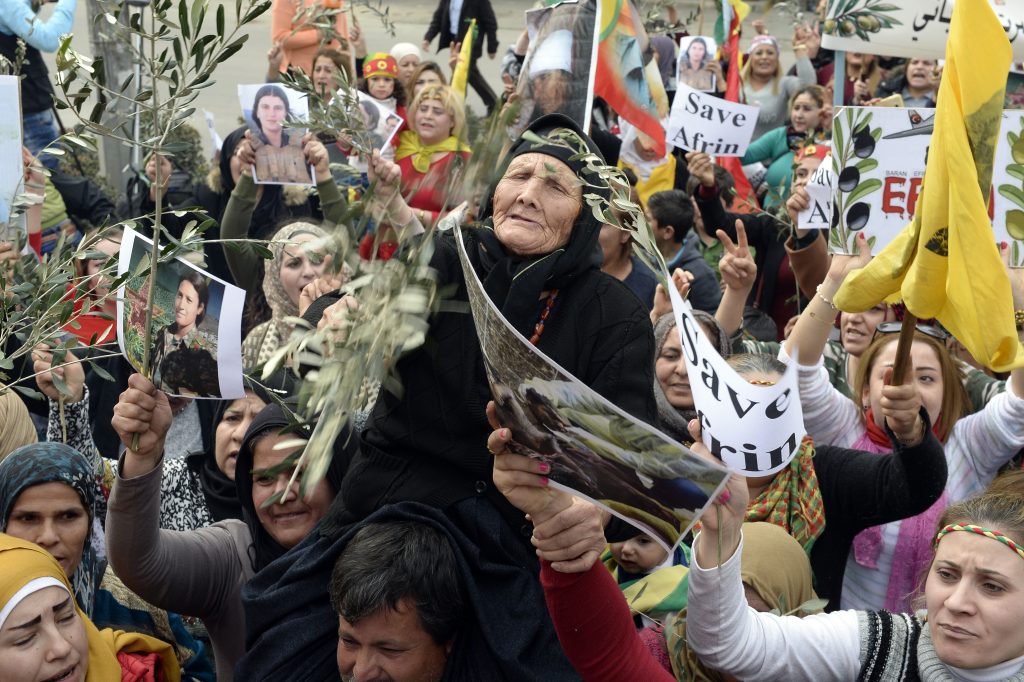 Kurds protest against Turkey in Lebanon