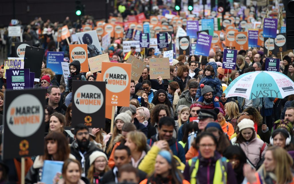 March for Women in London ahead of International Women’s Day