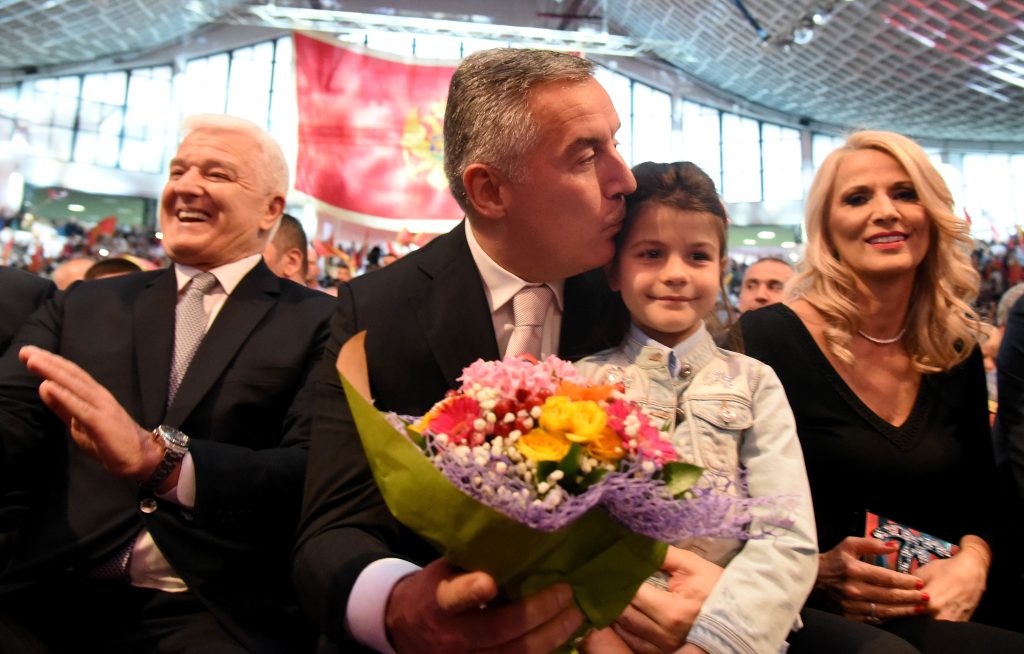 Milo Djukanovic campaiging in Podgorica