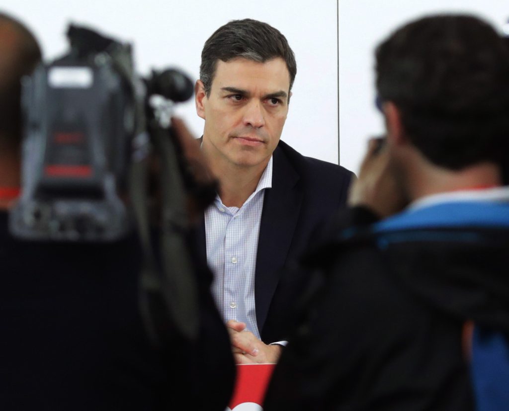 Spanish main opposition Socialist Party’s meeting after issuing a vote of non-confidence against goverment