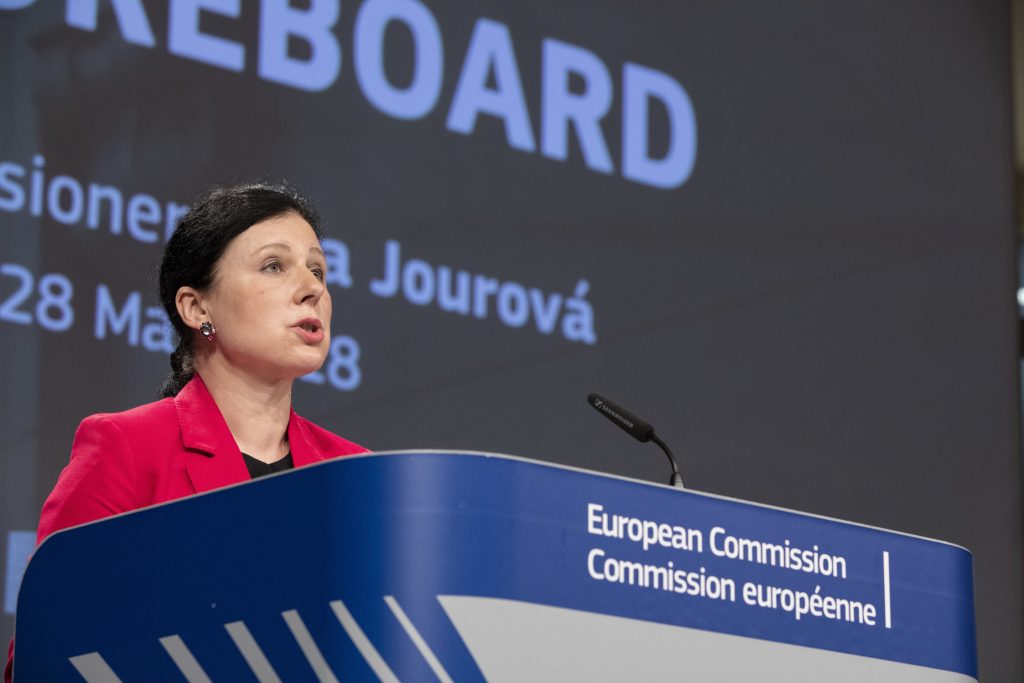 Vĕra Jourová, Member of the EC in charge of Justice, Consumers and Gender Equality, will give a press conference on EU Justice Scoreboard 2018.