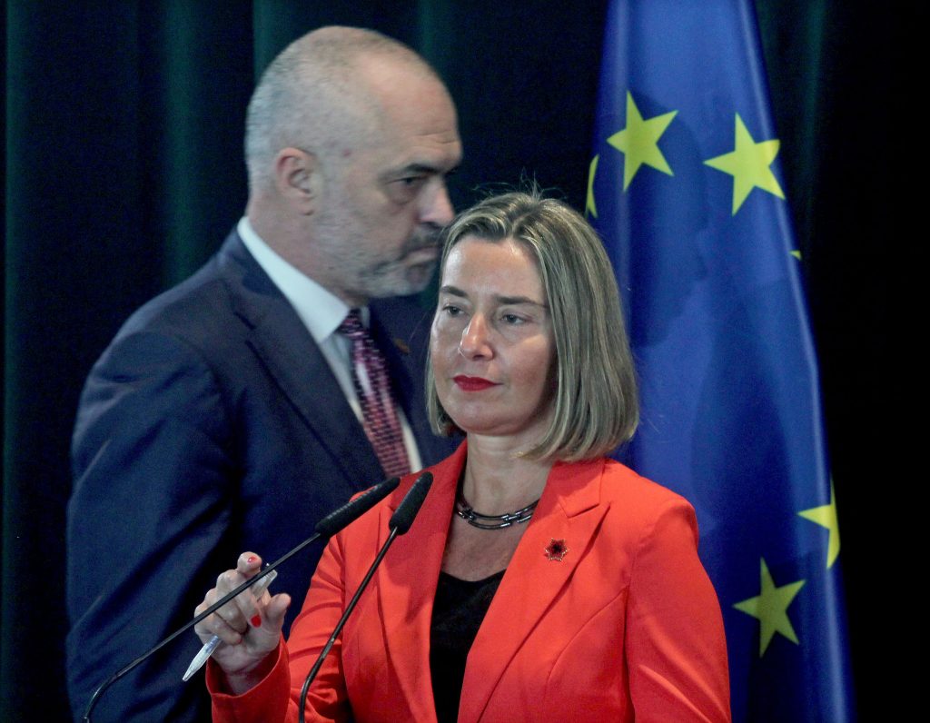 EU foreign policy chief Federica Mogherini visits Albania