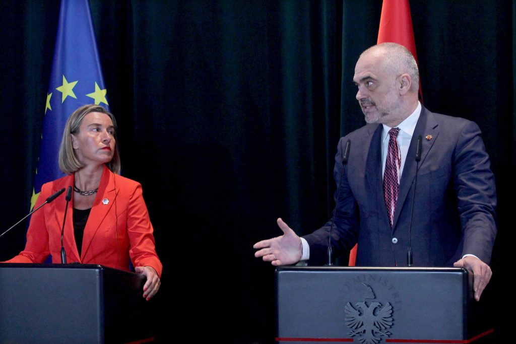 EU foreign policy chief Federica Mogherini visits Albania