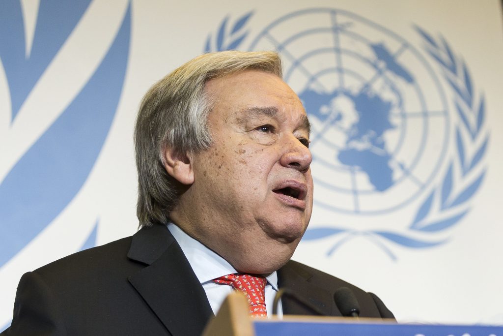 UN Secretary General Antonio Guterres presents disarmament agenda