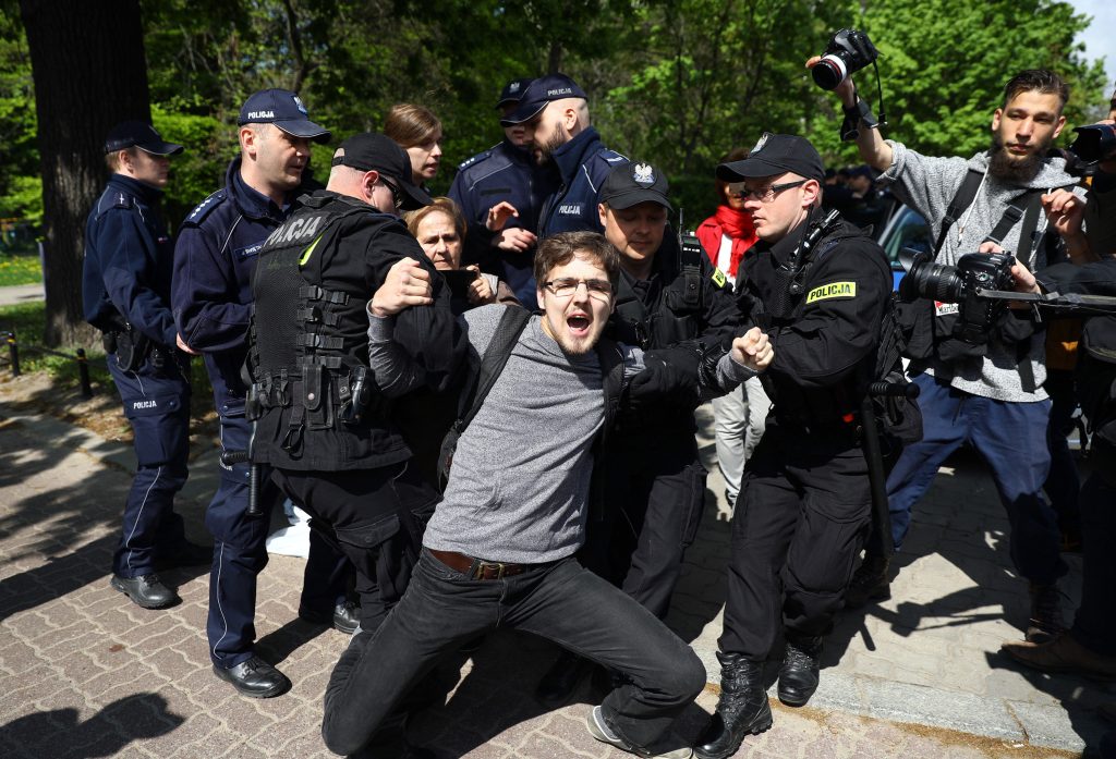 Protest in front of the National Council of the Judiciary