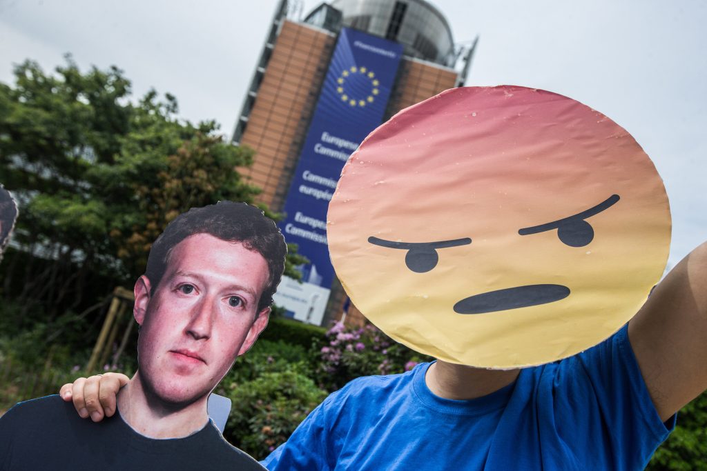 Facebook Demonstration in front of the European Commission in Brussels