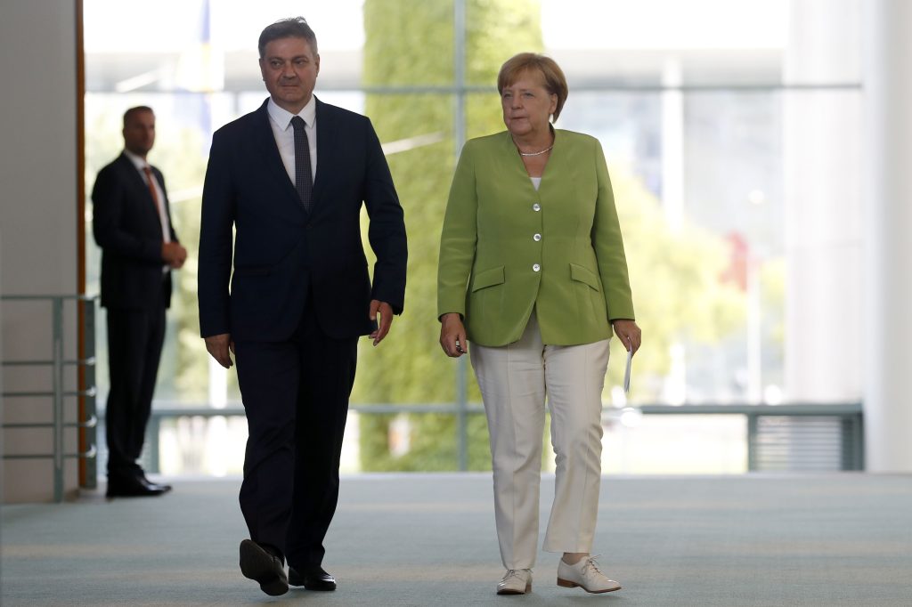 Press conference of President of the Council of Ministers of Bosnia and Herzegovina and German Chancellor Angela Merkel